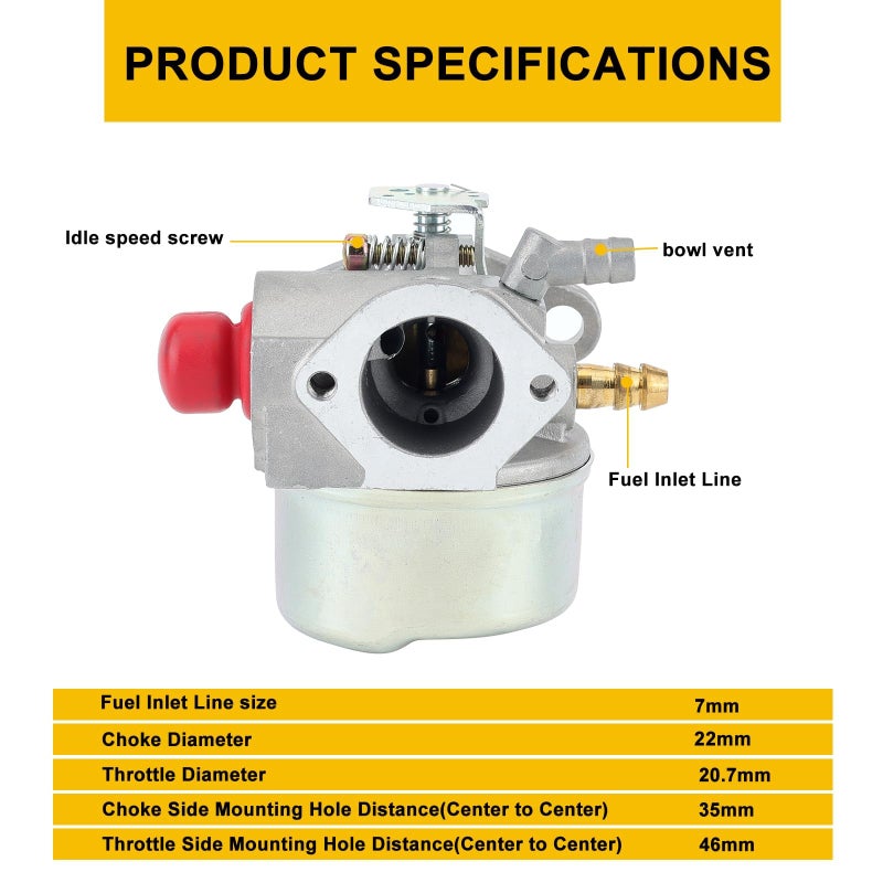 Panari OHH60 OHH55 Carburetor Kit for Tecumesh 6.5HP 5.5HP 5HP OH195EA OHH65 OHH50 OHH55 OHH60 Engine Lawn Mower Carburetor Parts Replace 640004 640025 640014 640017 Tecumesh Carb - Image 5